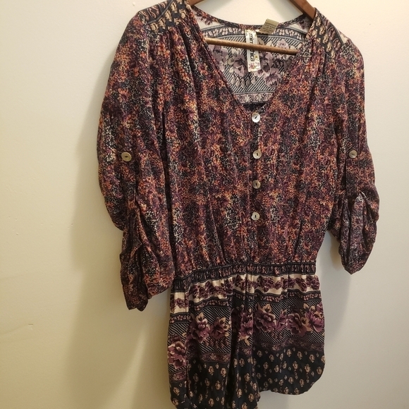 Mimi Chica Floral Print Boho Romper Size Medium - Picture 1 of 14